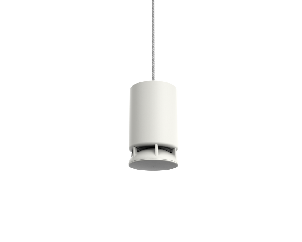 Bocina inalámbrica para instalación colgante, Spottune, OMNI CORD Blanca, vista frontal