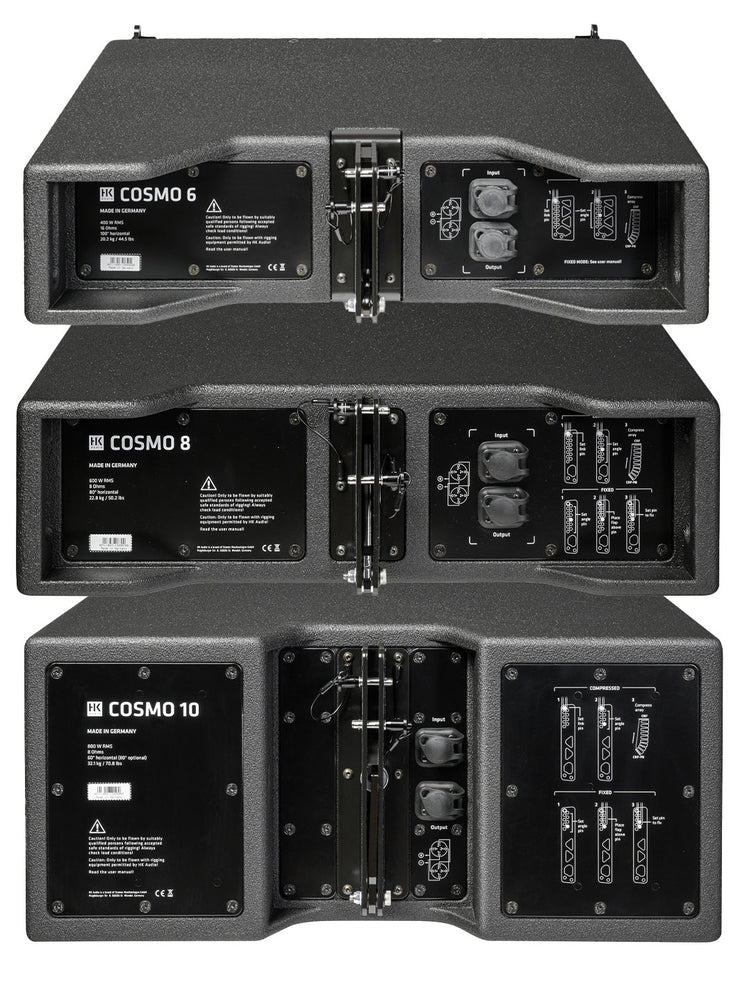 Tops C6, C8 y C10 de Sistema Lineal HK audio Cosmo - Vista Trasera
